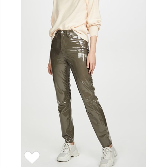 high rise vinyl pants